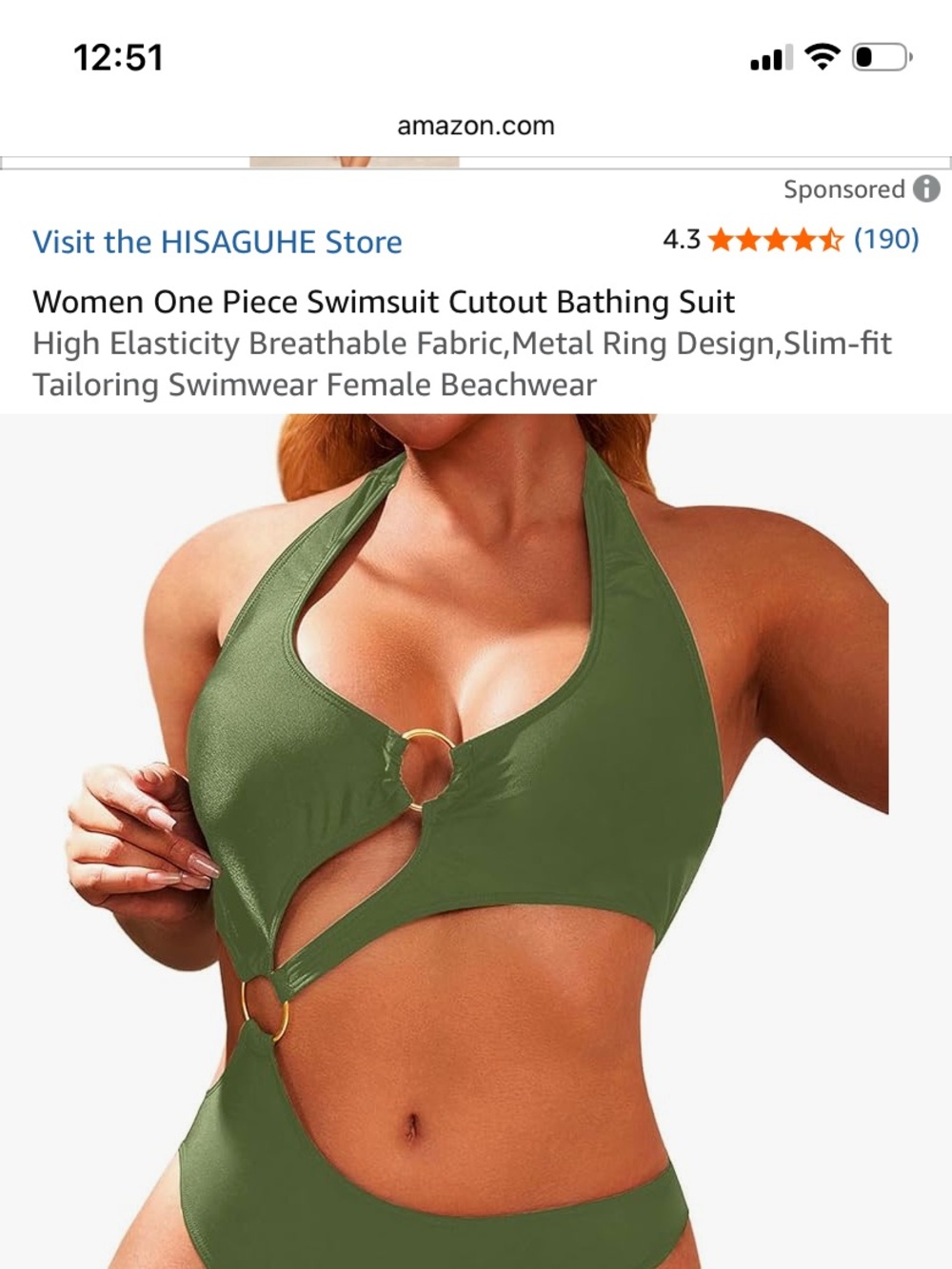 Women One Piece Swimsuit Cutout Bathing Suit
High Elasticity Breathable Fabric